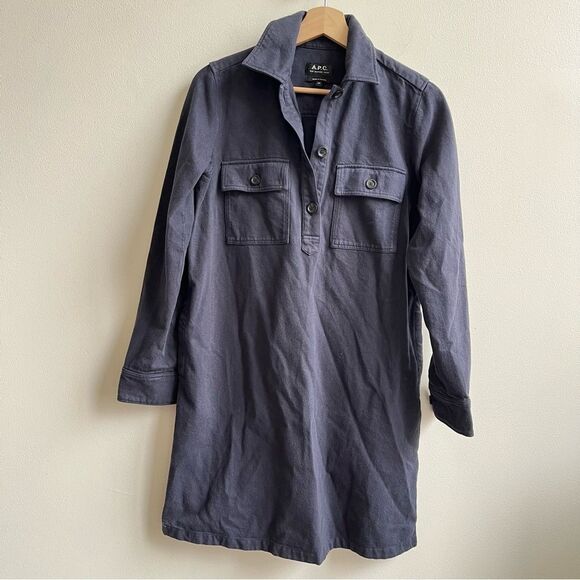 A.P.C. Mia Denim Dress In Blue womens Size 42(M) - Picture 2 of 4